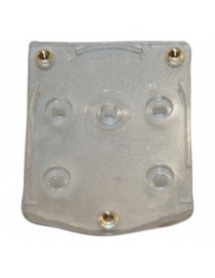 Bagplade til doseringspumpe